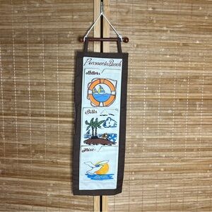 Vintage Pensacola Florida Beach-Themed Wall Hanging Letter Holder Fabric